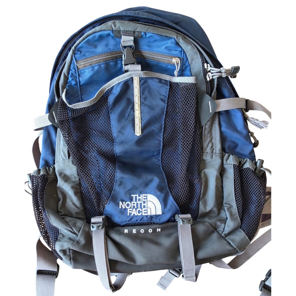 Vintage The North Face Recon Backpack Blue Gray Laptop Hiking School Gorpcore